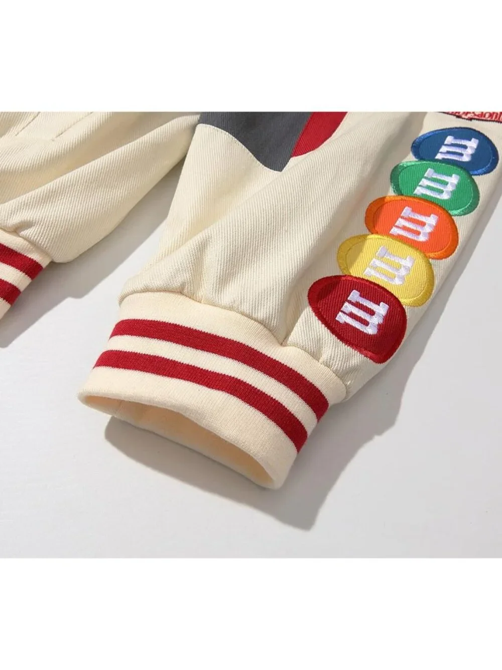 Mens Embroidery Jacket Patchwork Baseball Jackets Varsity Retro Casual Sweatshir